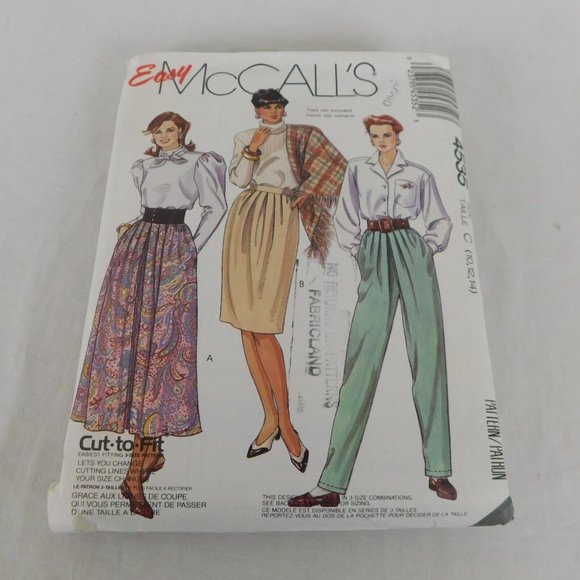 McCalls 4535 Sewing Pattern Women Skirts Pants CUT to Size 14 Pre-Owned Vintage - Picture 1 of 3